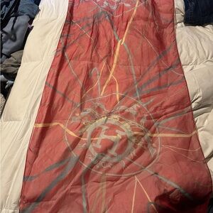 Hermes Red and Gold Scarf